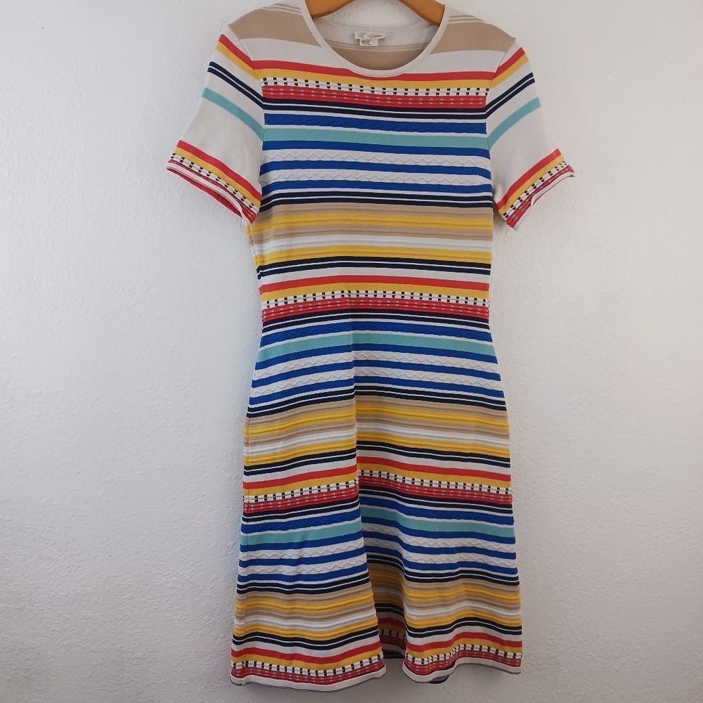 Shoshanna Sunrise Multi Striped, Patterned And Color Knit Dress Size M